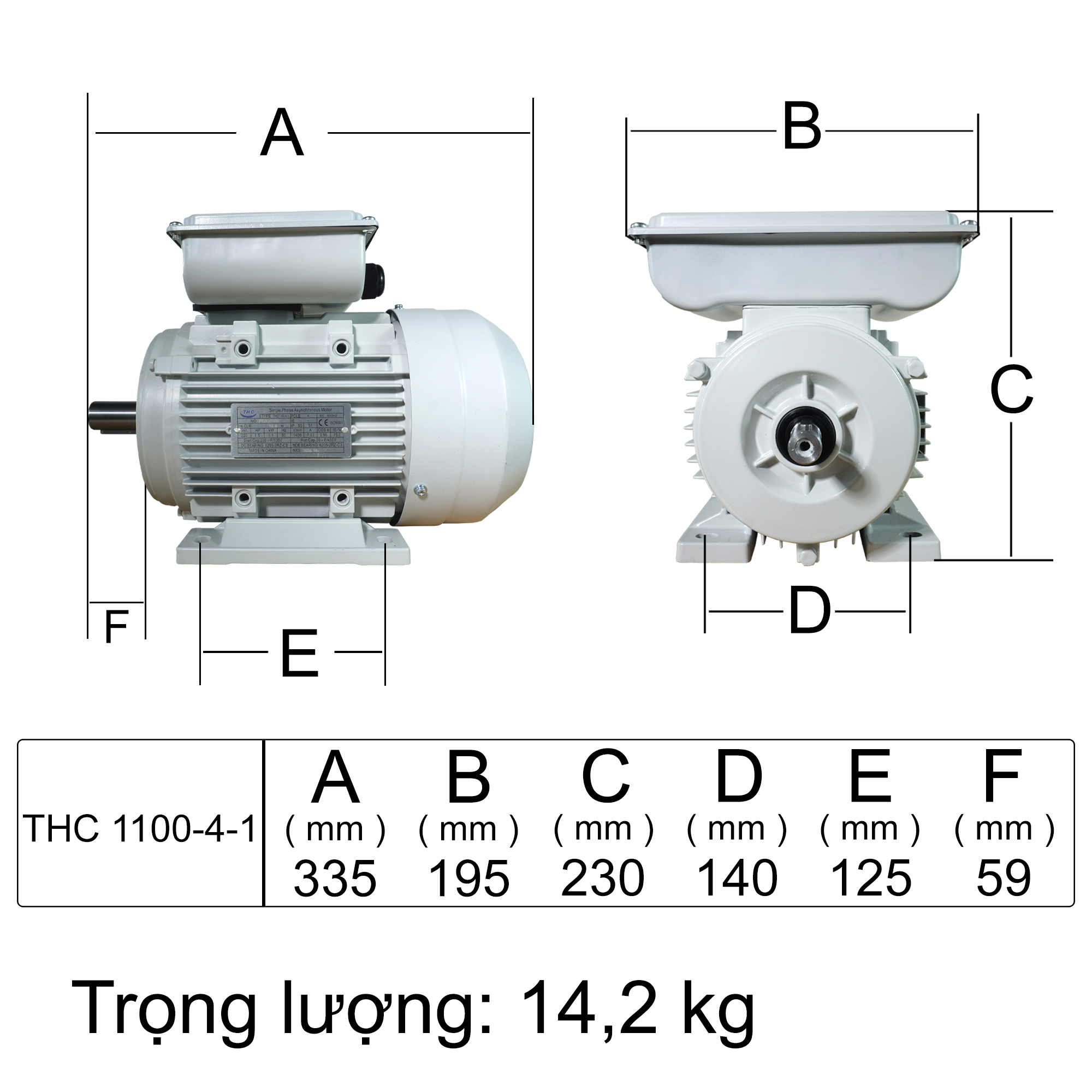 Motor Kéo THC 1100-4-1 (1 phase)